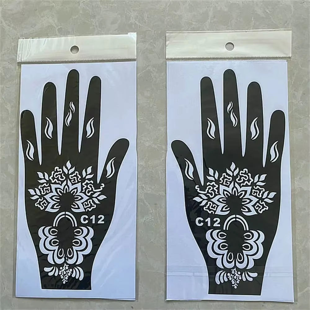 2025 New Professional Henna Stencil Temporary Hand Tattoo Body Art Sticker Template Wedding Tool Flower Tattoo Stencil