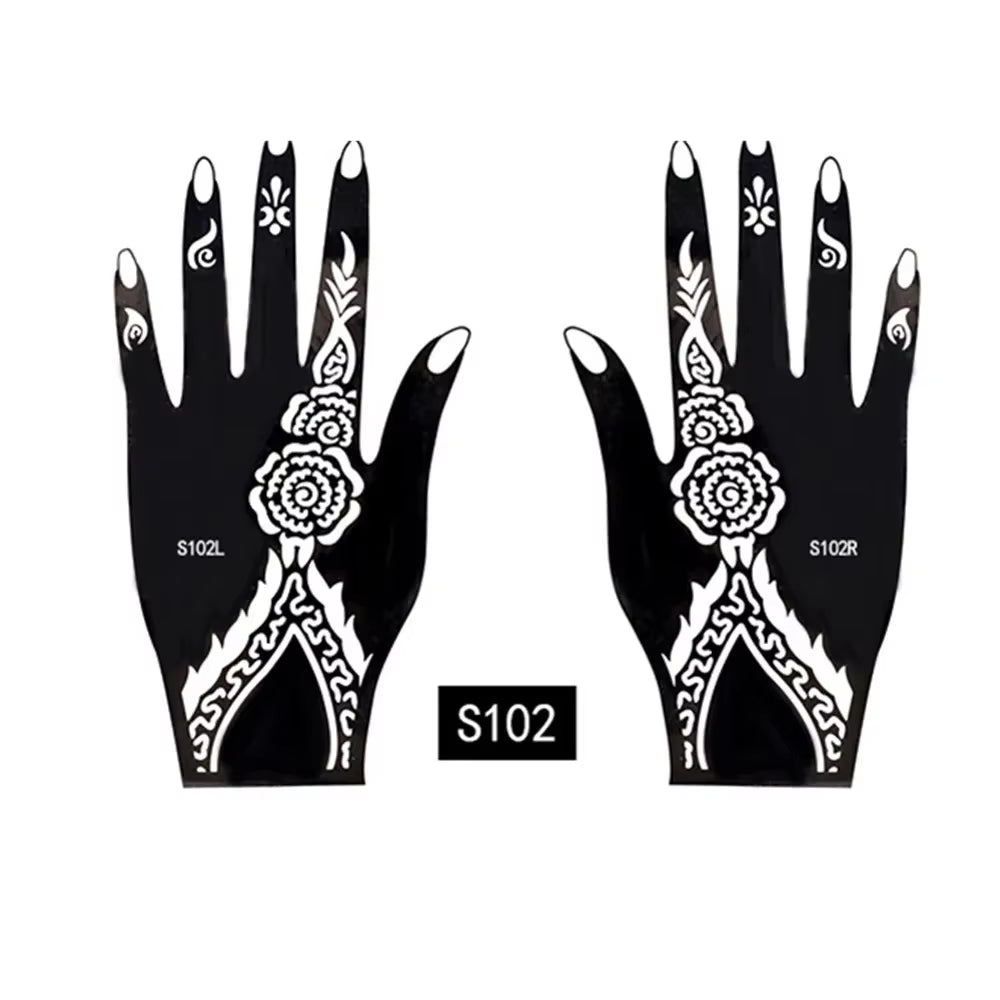 2025 New Professional Henna Stencil Temporary Hand Tattoo Body Art Sticker Template Wedding Tool Flower Tattoo Stencil