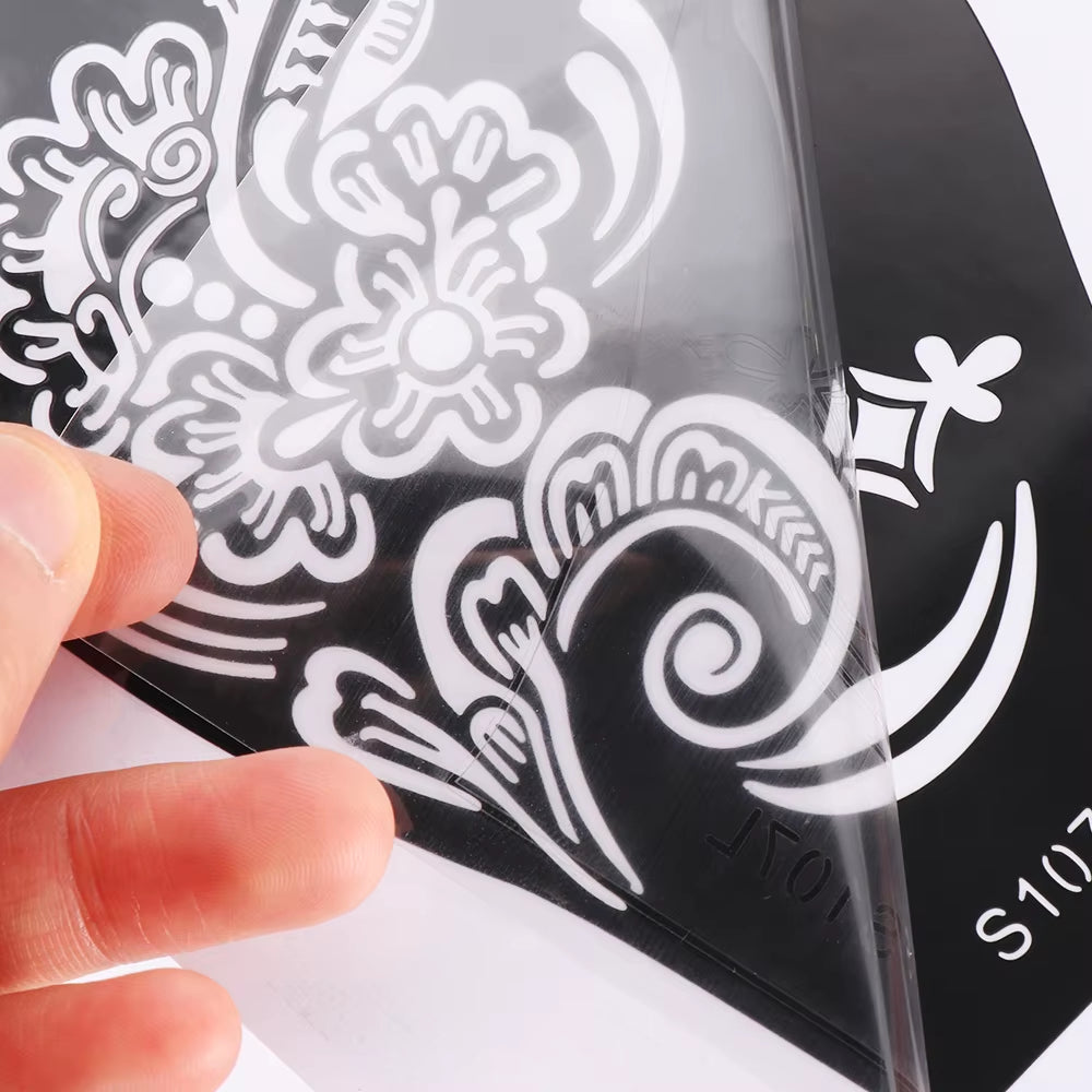 2025 New Professional Henna Stencil Temporary Hand Tattoo Body Art Sticker Template Wedding Tool Flower Tattoo Stencil