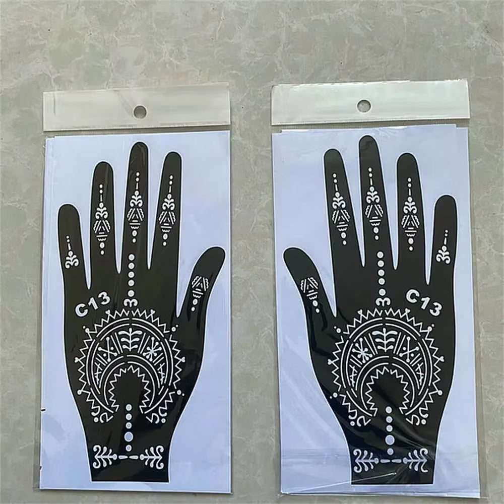 2025 New Professional Henna Stencil Temporary Hand Tattoo Body Art Sticker Template Wedding Tool Flower Tattoo Stencil