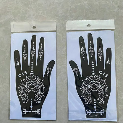 2025 New Professional Henna Stencil Temporary Hand Tattoo Body Art Sticker Template Wedding Tool Flower Tattoo Stencil