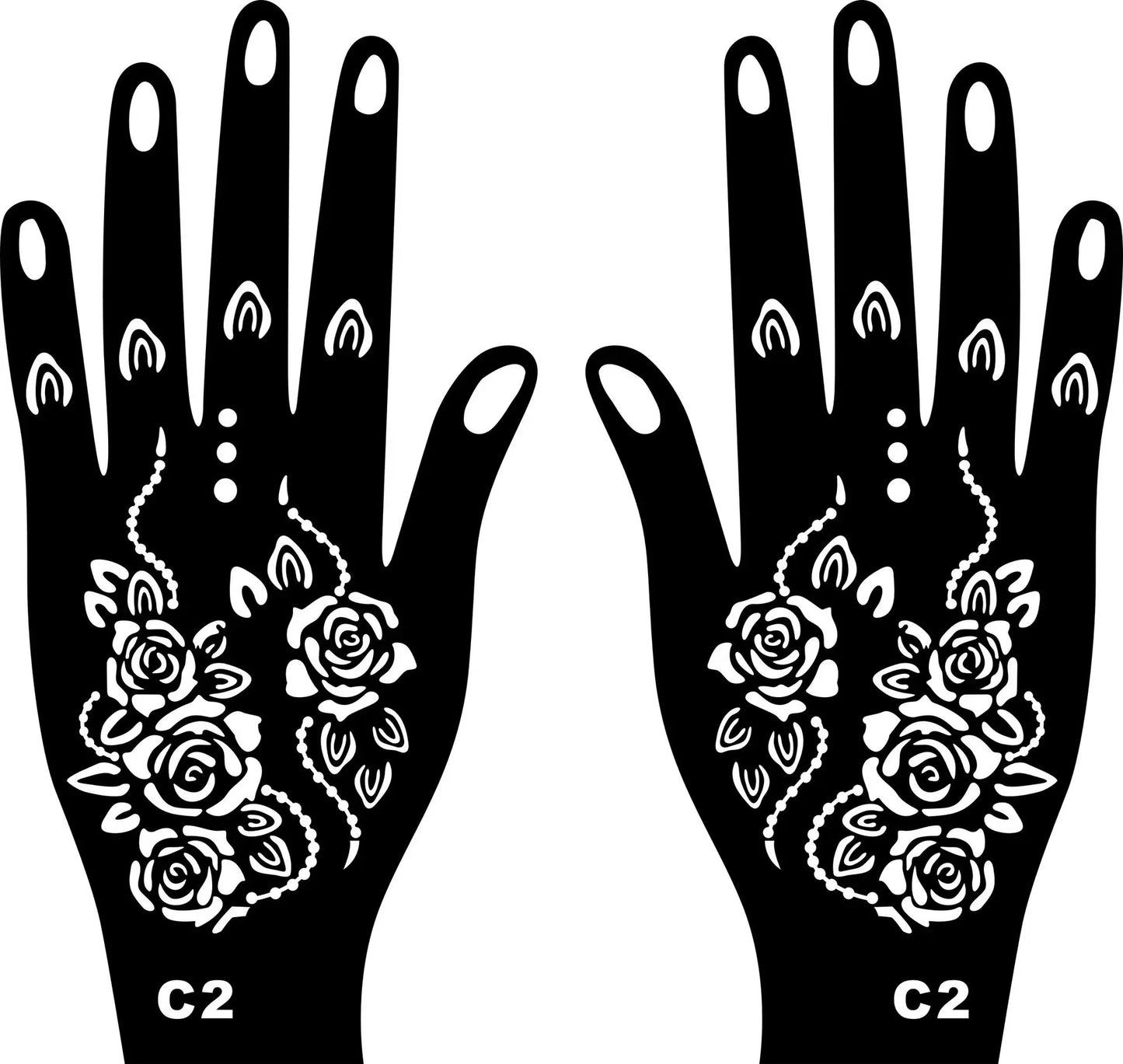 2025 New Professional Henna Stencil Temporary Hand Tattoo Body Art Sticker Template Wedding Tool Flower Tattoo Stencil