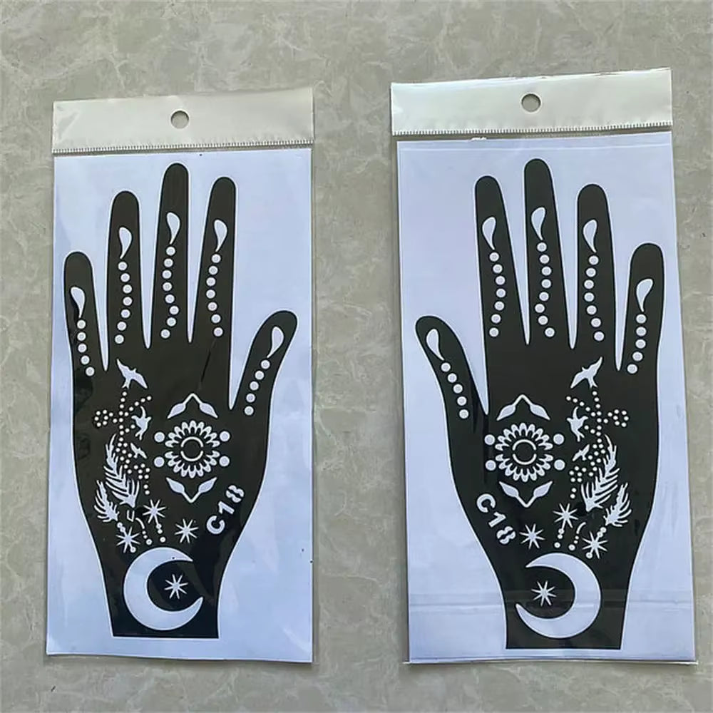 2025 New Professional Henna Stencil Temporary Hand Tattoo Body Art Sticker Template Wedding Tool Flower Tattoo Stencil