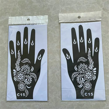 2025 New Professional Henna Stencil Temporary Hand Tattoo Body Art Sticker Template Wedding Tool Flower Tattoo Stencil