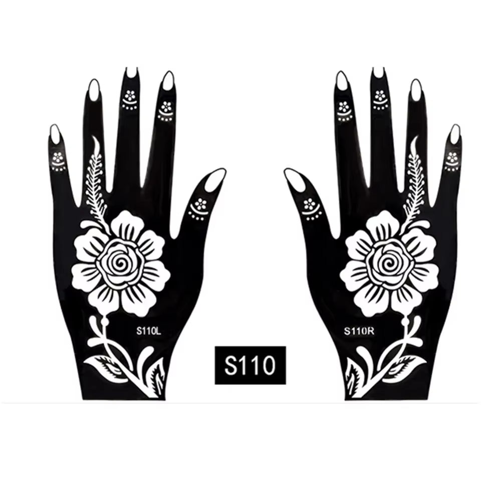 2025 New Professional Henna Stencil Temporary Hand Tattoo Body Art Sticker Template Wedding Tool Flower Tattoo Stencil