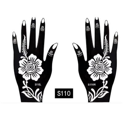 2025 New Professional Henna Stencil Temporary Hand Tattoo Body Art Sticker Template Wedding Tool Flower Tattoo Stencil