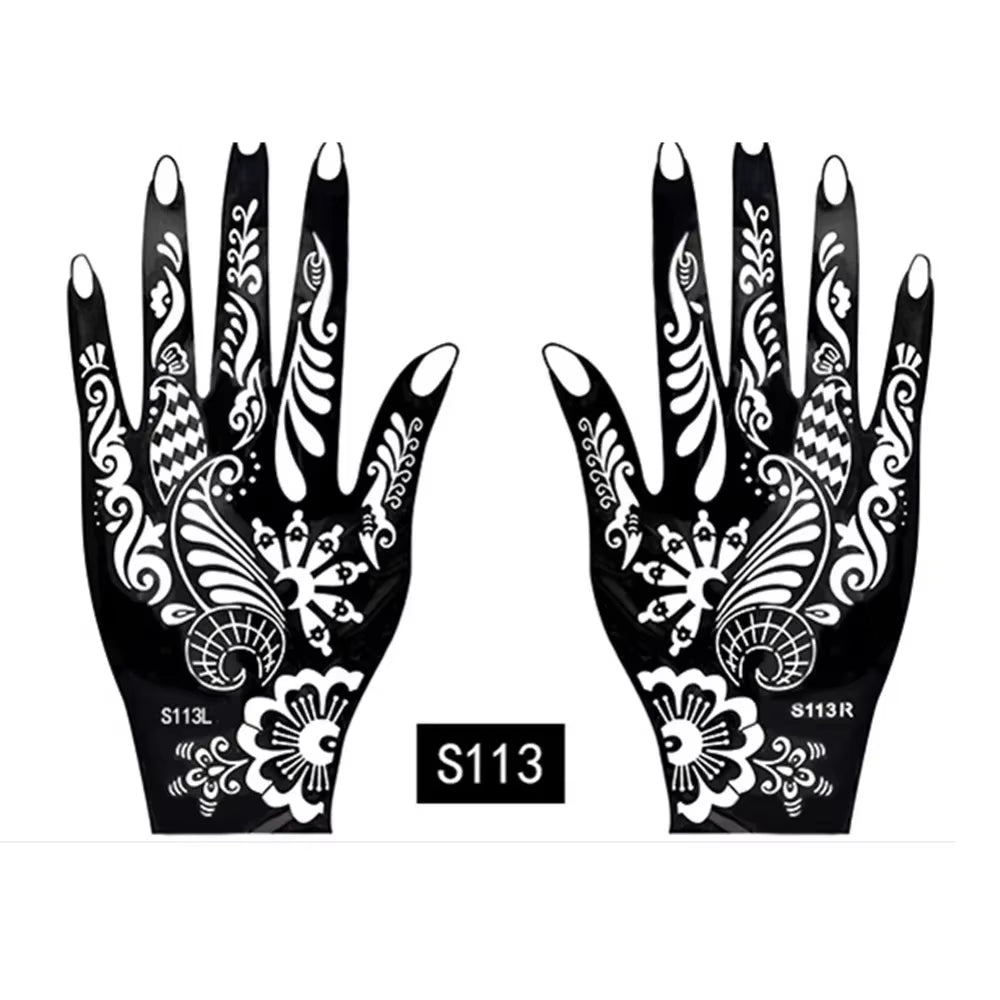 2025 New Professional Henna Stencil Temporary Hand Tattoo Body Art Sticker Template Wedding Tool Flower Tattoo Stencil