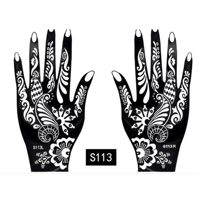 2025 New Professional Henna Stencil Temporary Hand Tattoo Body Art Sticker Template Wedding Tool Flower Tattoo Stencil