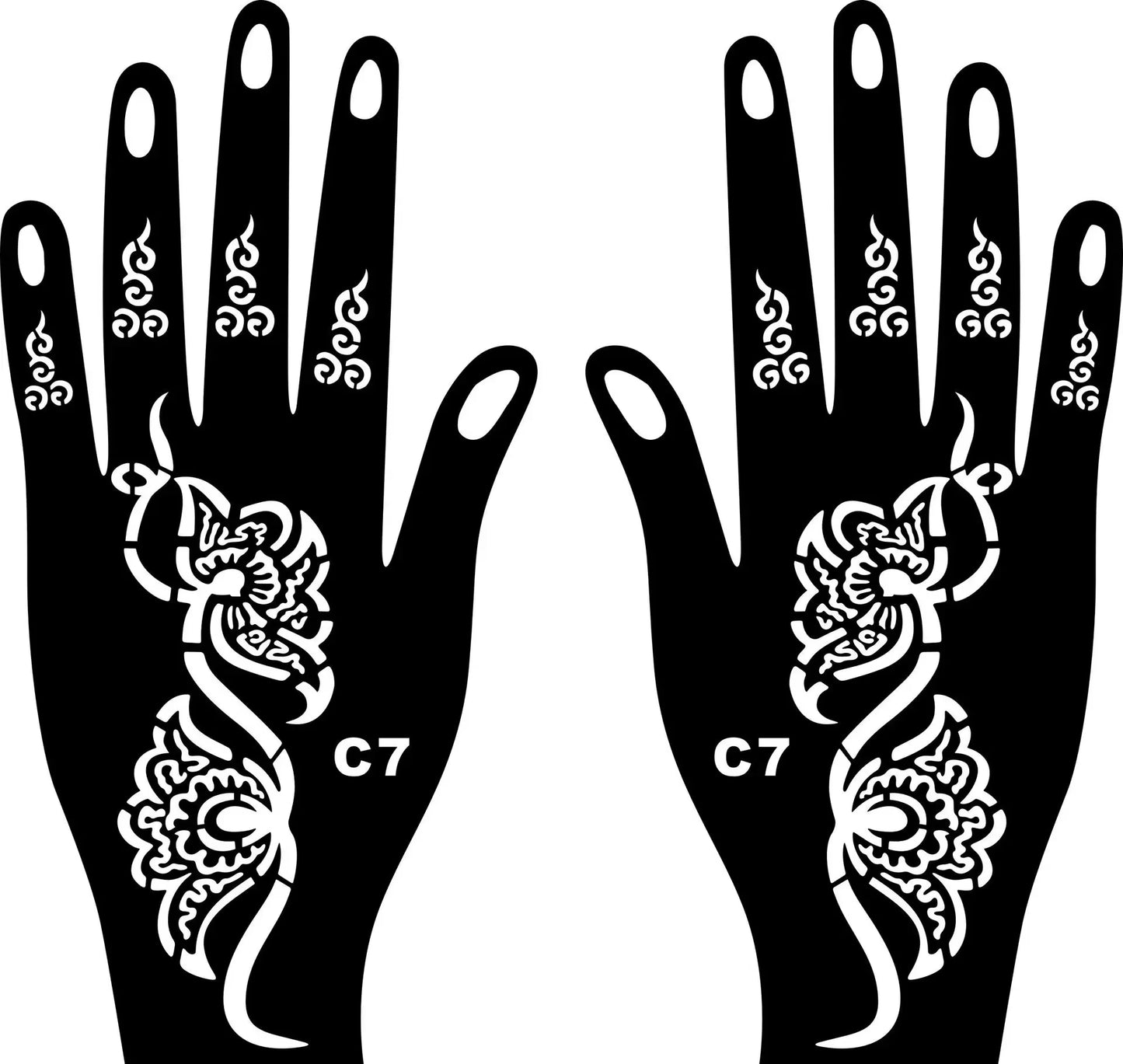 2025 New Professional Henna Stencil Temporary Hand Tattoo Body Art Sticker Template Wedding Tool Flower Tattoo Stencil