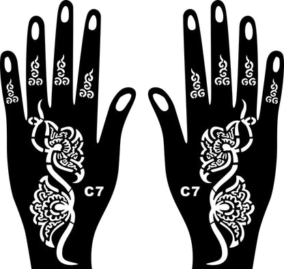 2025 New Professional Henna Stencil Temporary Hand Tattoo Body Art Sticker Template Wedding Tool Flower Tattoo Stencil