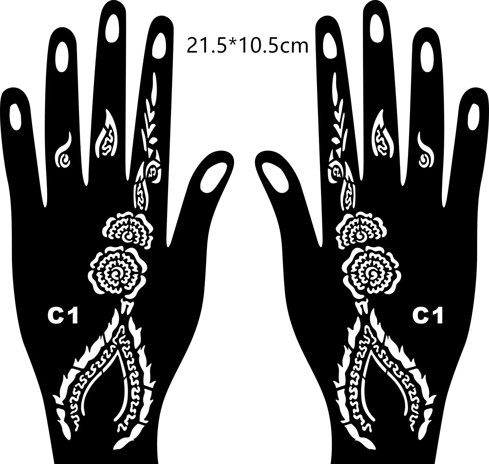 2025 New Professional Henna Stencil Temporary Hand Tattoo Body Art Sticker Template Wedding Tool Flower Tattoo Stencil