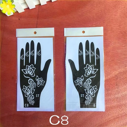 2025 New Professional Henna Stencil Temporary Hand Tattoo Body Art Sticker Template Wedding Tool Flower Tattoo Stencil