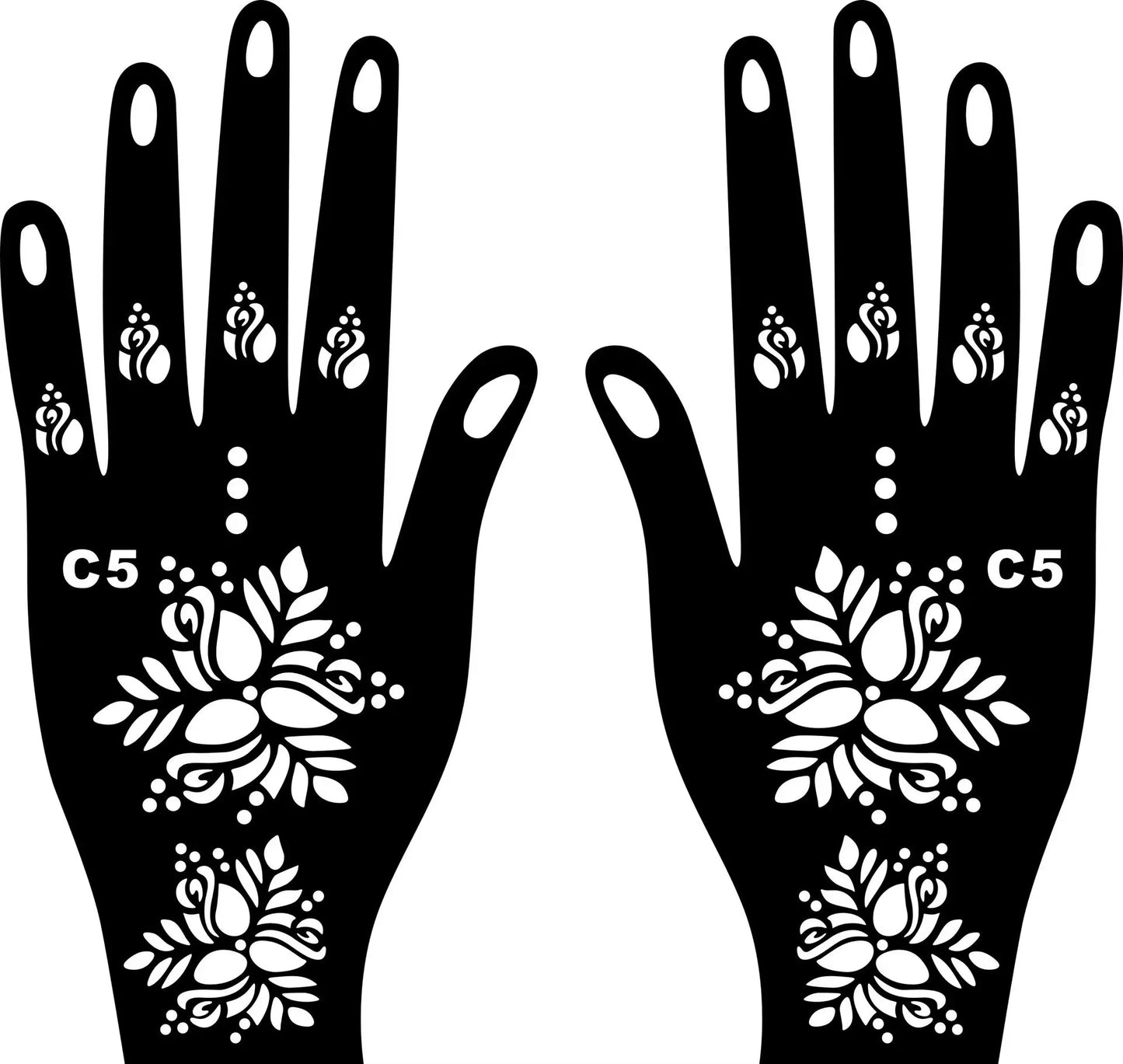 2025 New Professional Henna Stencil Temporary Hand Tattoo Body Art Sticker Template Wedding Tool Flower Tattoo Stencil