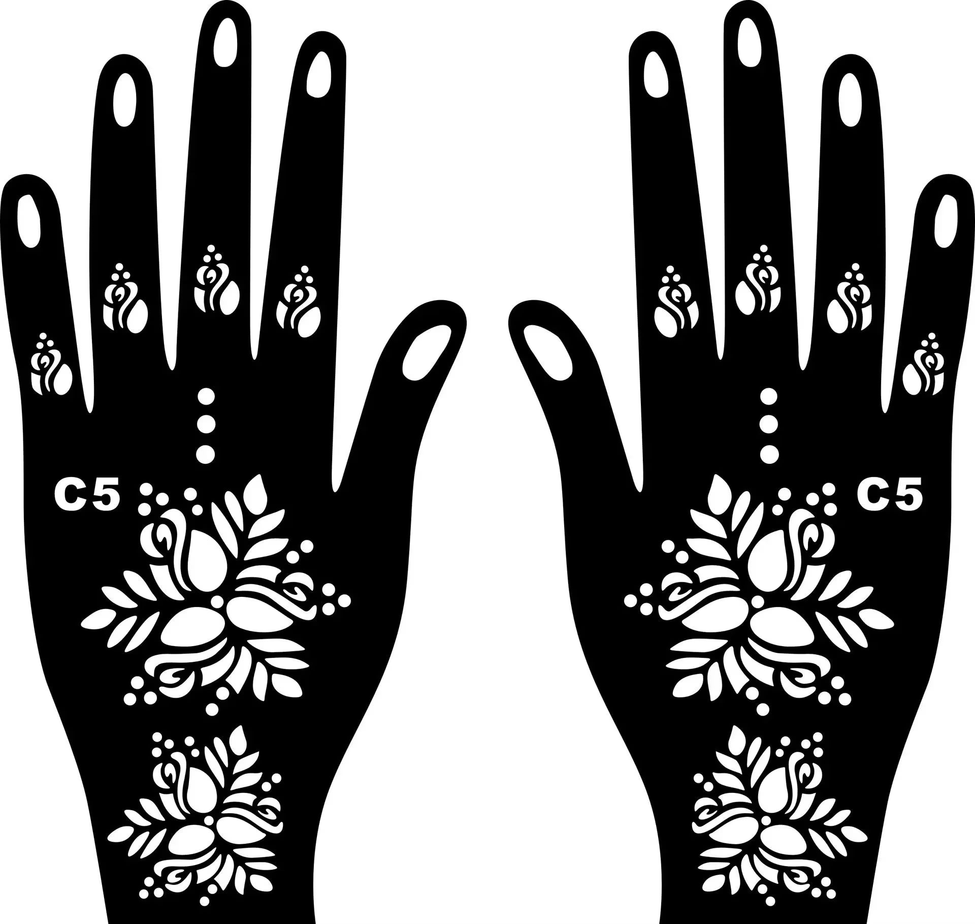 2025 New Professional Henna Stencil Temporary Hand Tattoo Body Art Sticker Template Wedding Tool Flower Tattoo Stencil