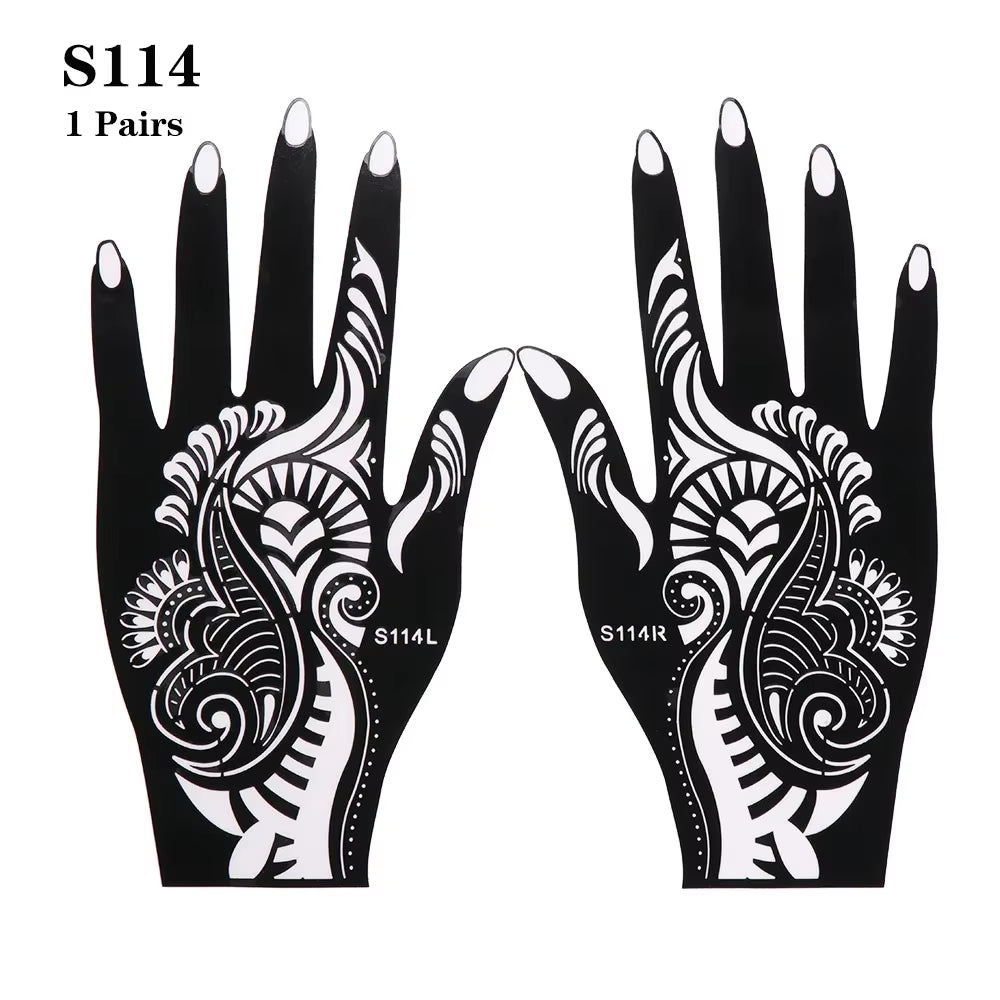 2025 New Professional Henna Stencil Temporary Hand Tattoo Body Art Sticker Template Wedding Tool Flower Tattoo Stencil