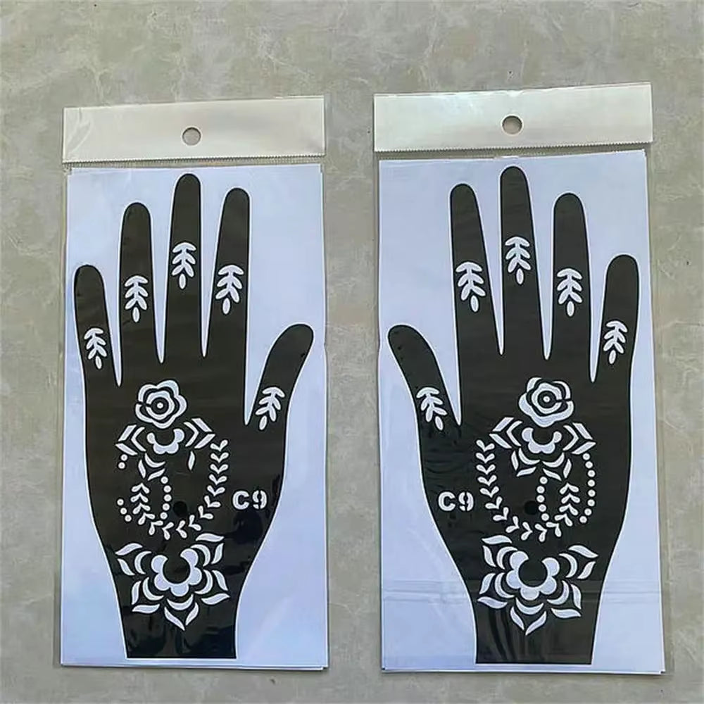 2025 New Professional Henna Stencil Temporary Hand Tattoo Body Art Sticker Template Wedding Tool Flower Tattoo Stencil