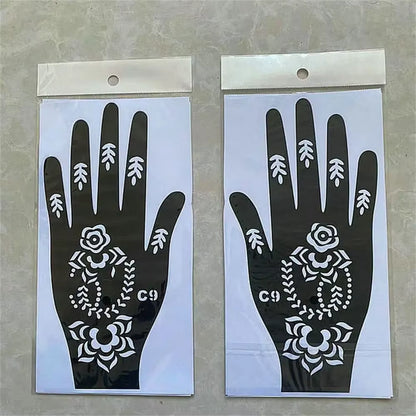 2025 New Professional Henna Stencil Temporary Hand Tattoo Body Art Sticker Template Wedding Tool Flower Tattoo Stencil