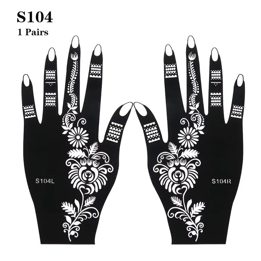 2025 New Professional Henna Stencil Temporary Hand Tattoo Body Art Sticker Template Wedding Tool Flower Tattoo Stencil