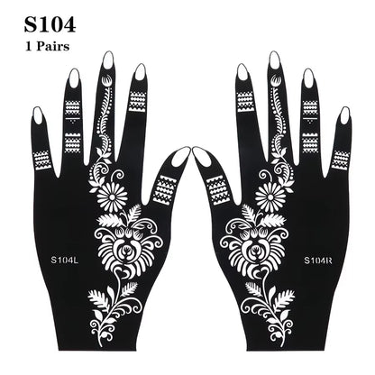 2025 New Professional Henna Stencil Temporary Hand Tattoo Body Art Sticker Template Wedding Tool Flower Tattoo Stencil