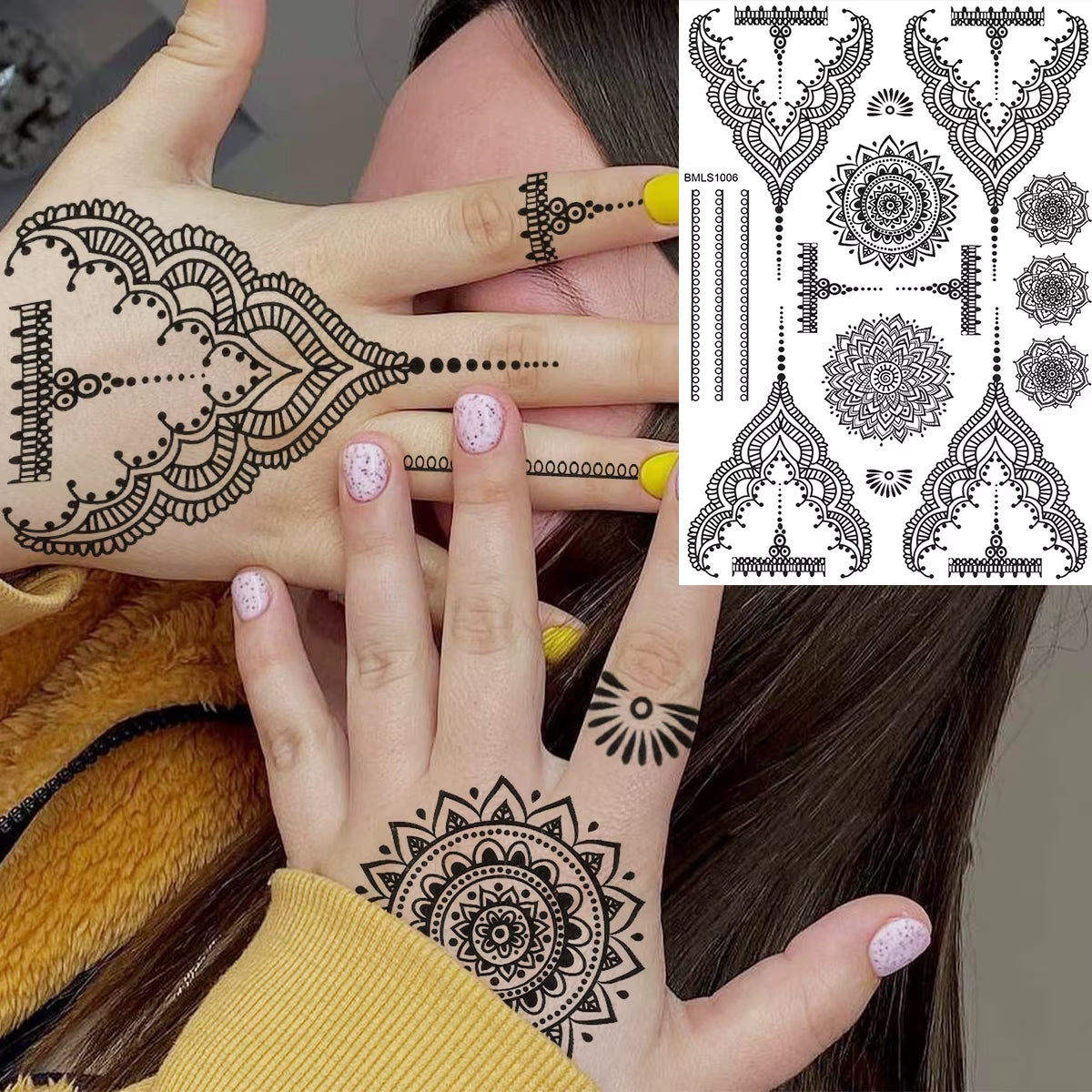 Lotus Henna Mandala Chest Temporary Tattoos for Women Underboob Adult Butterfly Turtle Lion Fake Tattoo Sexy Waterproof Tatoos