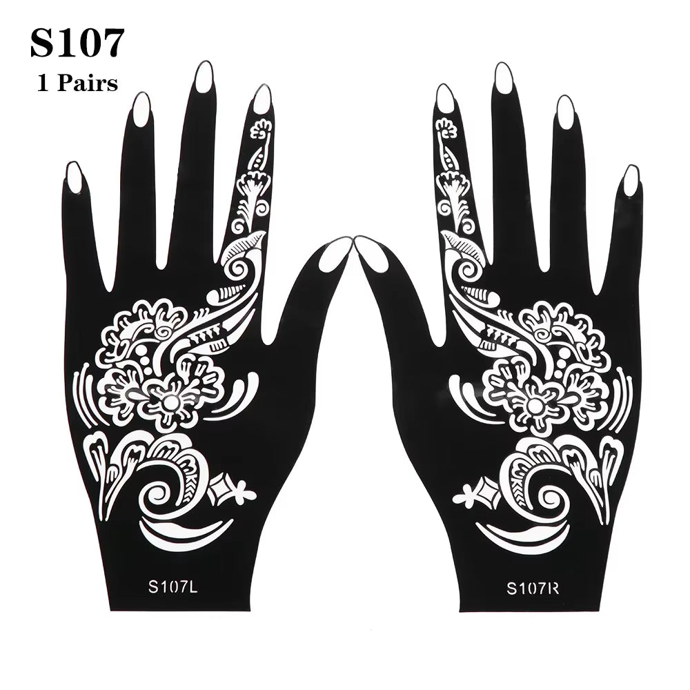 2025 New Professional Henna Stencil Temporary Hand Tattoo Body Art Sticker Template Wedding Tool Flower Tattoo Stencil