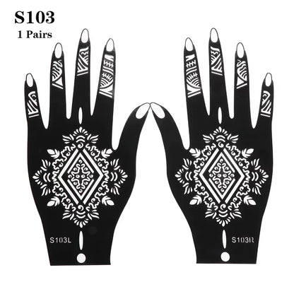 2025 New Professional Henna Stencil Temporary Hand Tattoo Body Art Sticker Template Wedding Tool Flower Tattoo Stencil