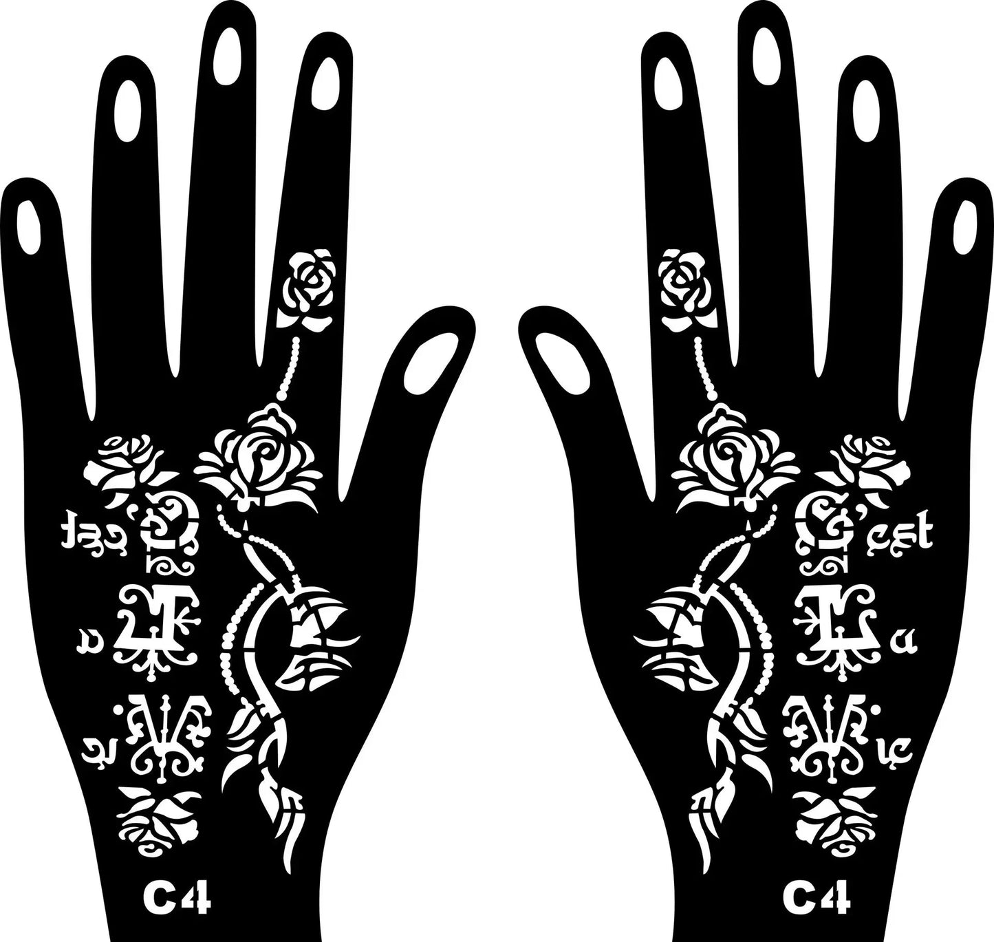 2025 New Professional Henna Stencil Temporary Hand Tattoo Body Art Sticker Template Wedding Tool Flower Tattoo Stencil