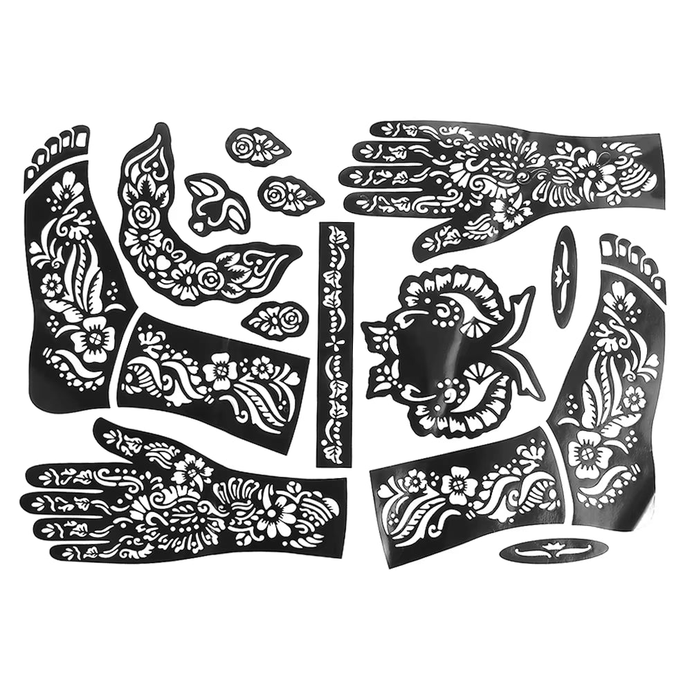 2025 New Professional Henna Stencil Temporary Hand Tattoo Body Art Sticker Template Wedding Tool Flower Tattoo Stencil