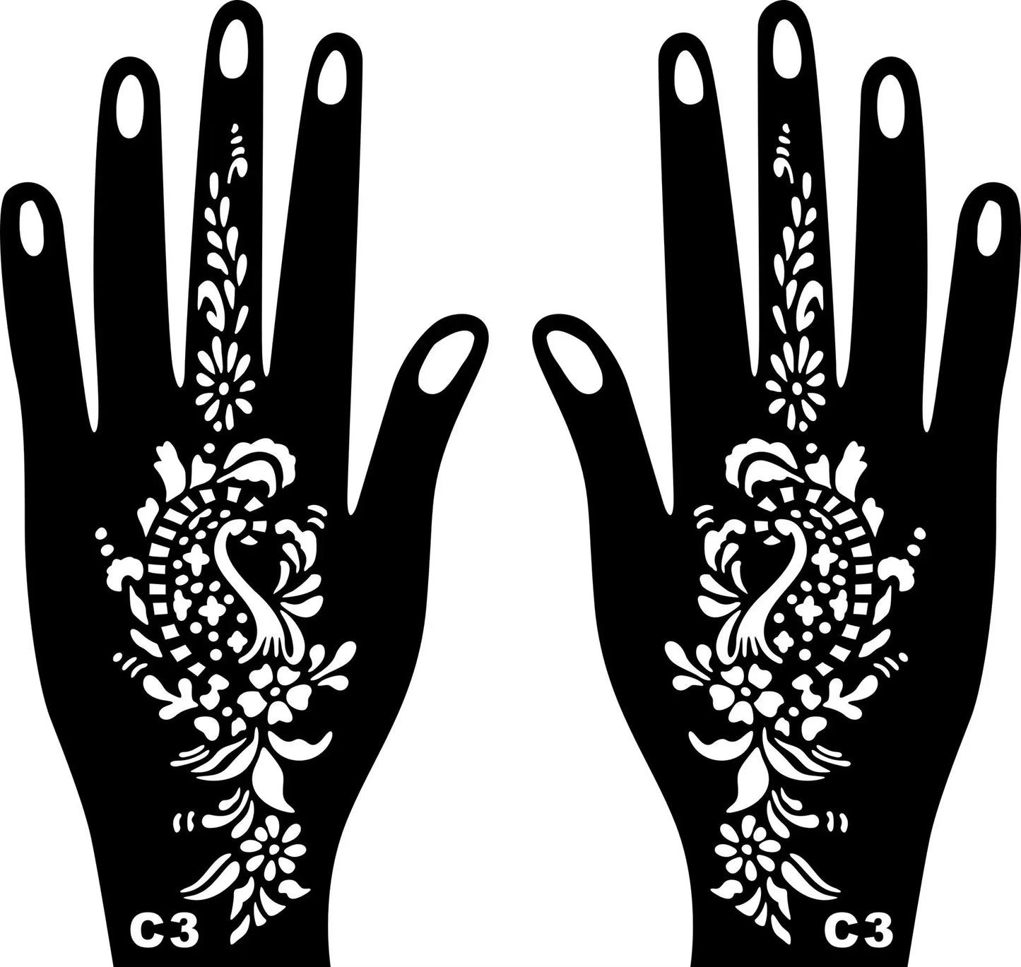 2025 New Professional Henna Stencil Temporary Hand Tattoo Body Art Sticker Template Wedding Tool Flower Tattoo Stencil