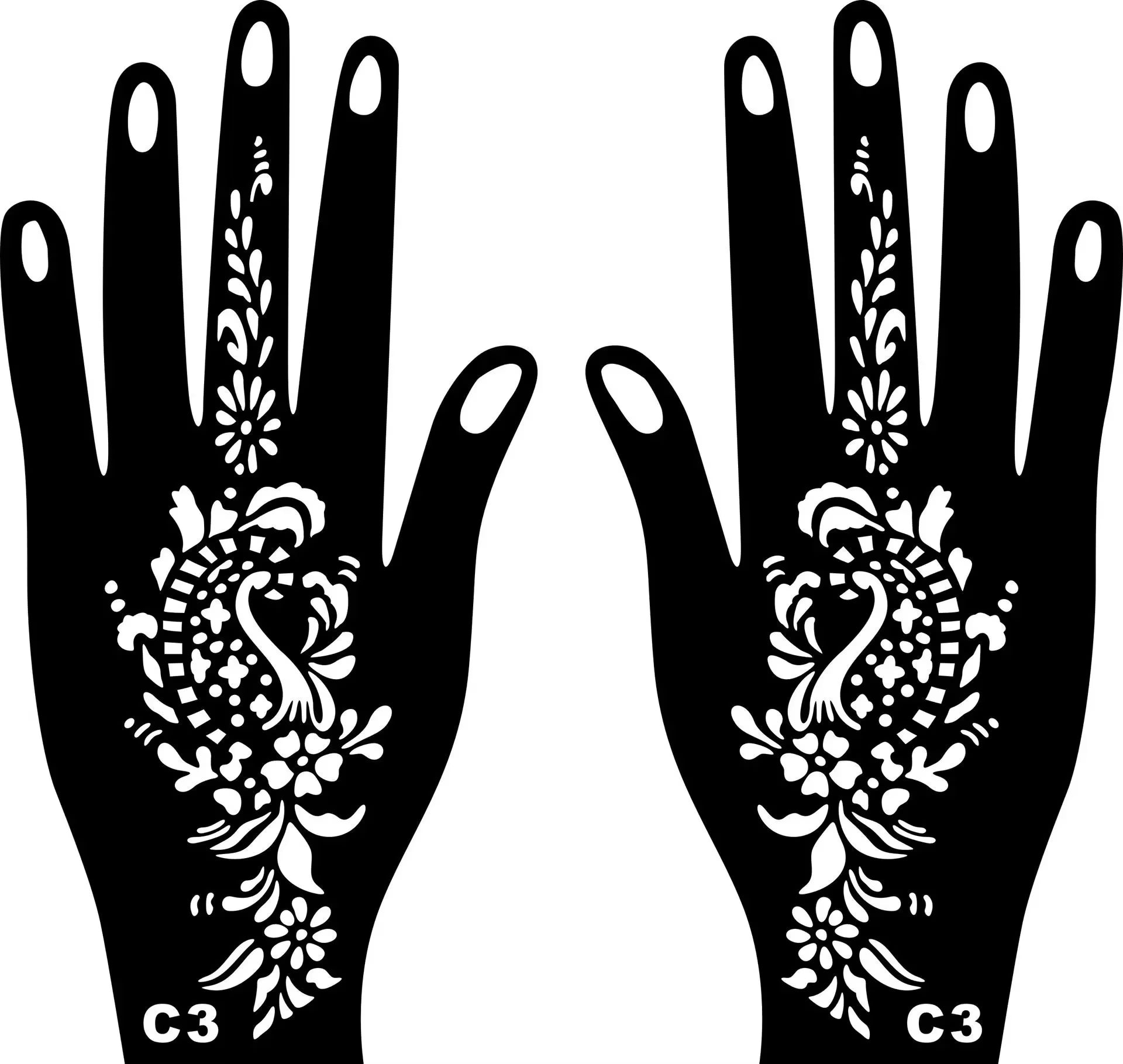 2025 New Professional Henna Stencil Temporary Hand Tattoo Body Art Sticker Template Wedding Tool Flower Tattoo Stencil
