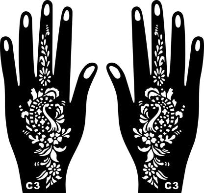 2025 New Professional Henna Stencil Temporary Hand Tattoo Body Art Sticker Template Wedding Tool Flower Tattoo Stencil