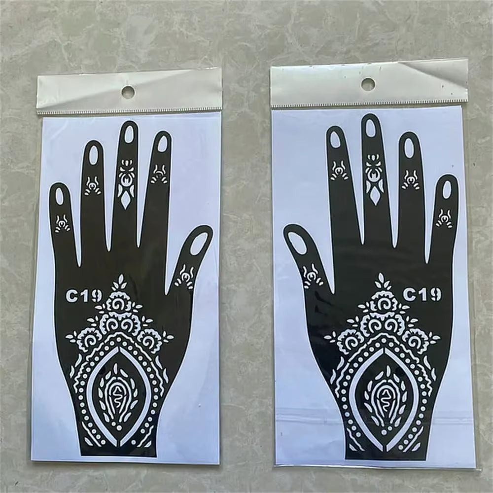 2025 New Professional Henna Stencil Temporary Hand Tattoo Body Art Sticker Template Wedding Tool Flower Tattoo Stencil