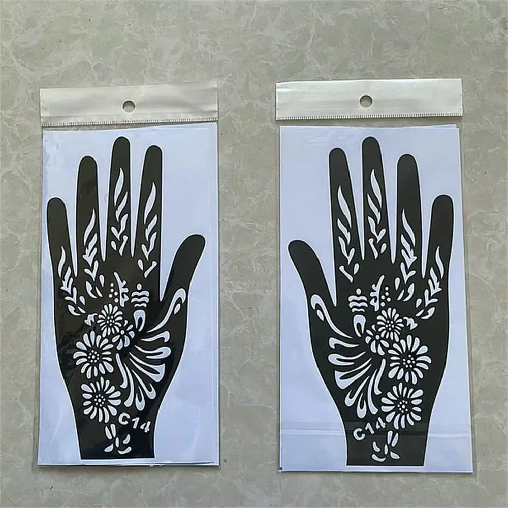 2025 New Professional Henna Stencil Temporary Hand Tattoo Body Art Sticker Template Wedding Tool Flower Tattoo Stencil