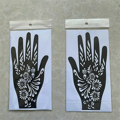 2025 New Professional Henna Stencil Temporary Hand Tattoo Body Art Sticker Template Wedding Tool Flower Tattoo Stencil