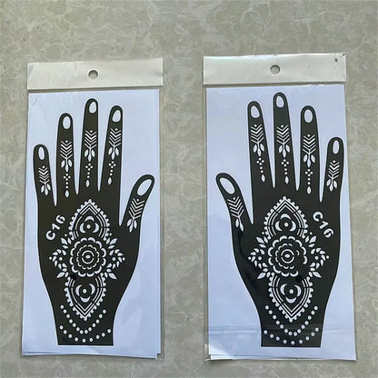 2025 New Professional Henna Stencil Temporary Hand Tattoo Body Art Sticker Template Wedding Tool Flower Tattoo Stencil