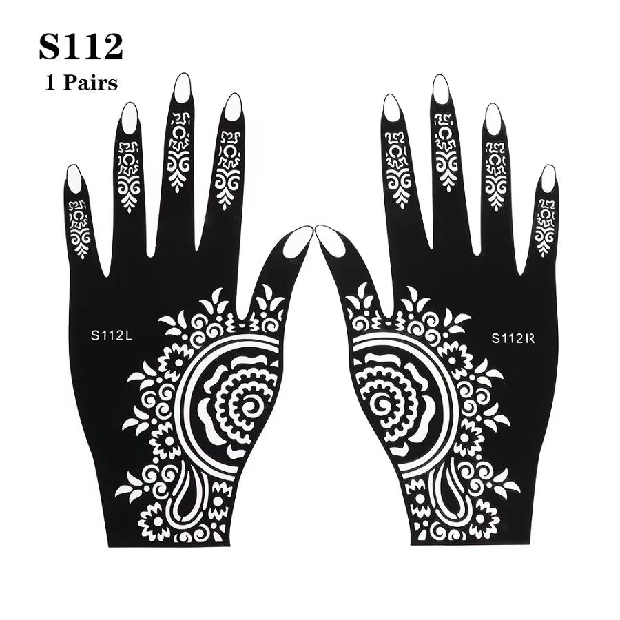 2025 New Professional Henna Stencil Temporary Hand Tattoo Body Art Sticker Template Wedding Tool Flower Tattoo Stencil