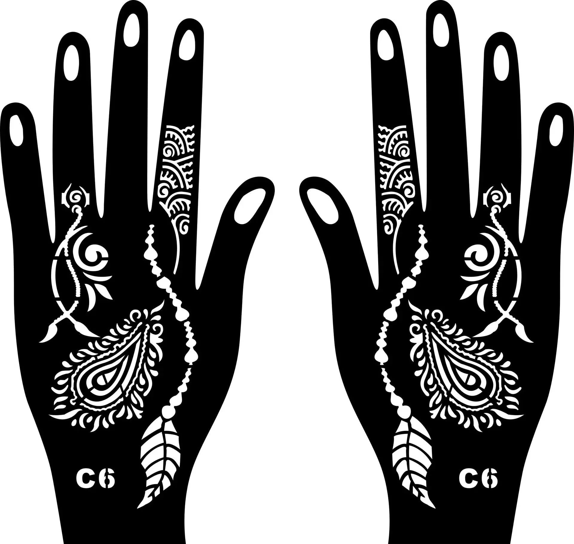 2025 New Professional Henna Stencil Temporary Hand Tattoo Body Art Sticker Template Wedding Tool Flower Tattoo Stencil