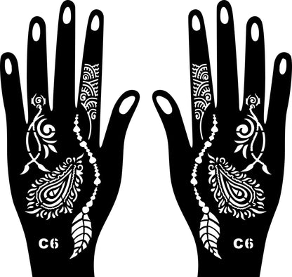 2025 New Professional Henna Stencil Temporary Hand Tattoo Body Art Sticker Template Wedding Tool Flower Tattoo Stencil