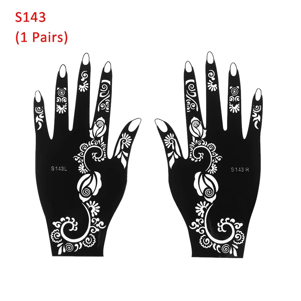 2025 New Professional Henna Stencil Temporary Hand Tattoo Body Art Sticker Template Wedding Tool Flower Tattoo Stencil