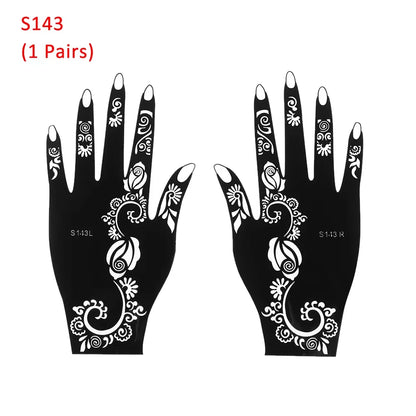 2025 New Professional Henna Stencil Temporary Hand Tattoo Body Art Sticker Template Wedding Tool Flower Tattoo Stencil