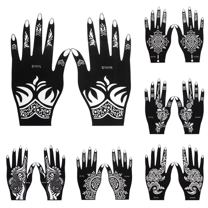 2025 New Professional Henna Stencil Temporary Hand Tattoo Body Art Sticker Template Wedding Tool Flower Tattoo Stencil