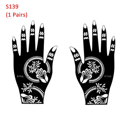 2025 New Professional Henna Stencil Temporary Hand Tattoo Body Art Sticker Template Wedding Tool Flower Tattoo Stencil